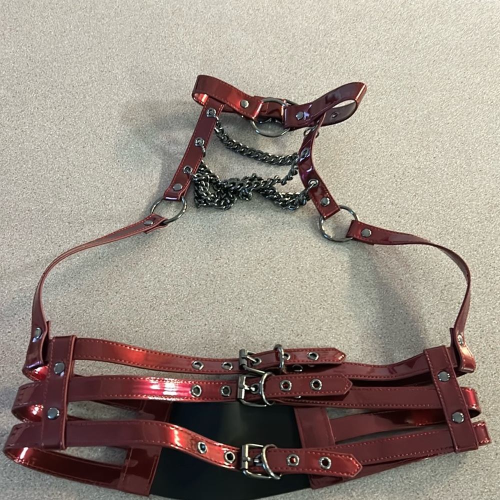 Corset styled belt with embellishments